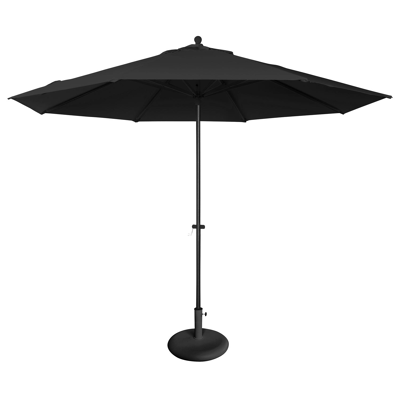 Galdo staanparasol in zwart aluminium met zwart polyester parasoldoek - dia 300 cm (zonder voet)