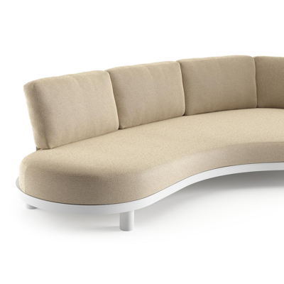 Donato loungebank in wit aluminium met althea camel all weather cosytica kussen