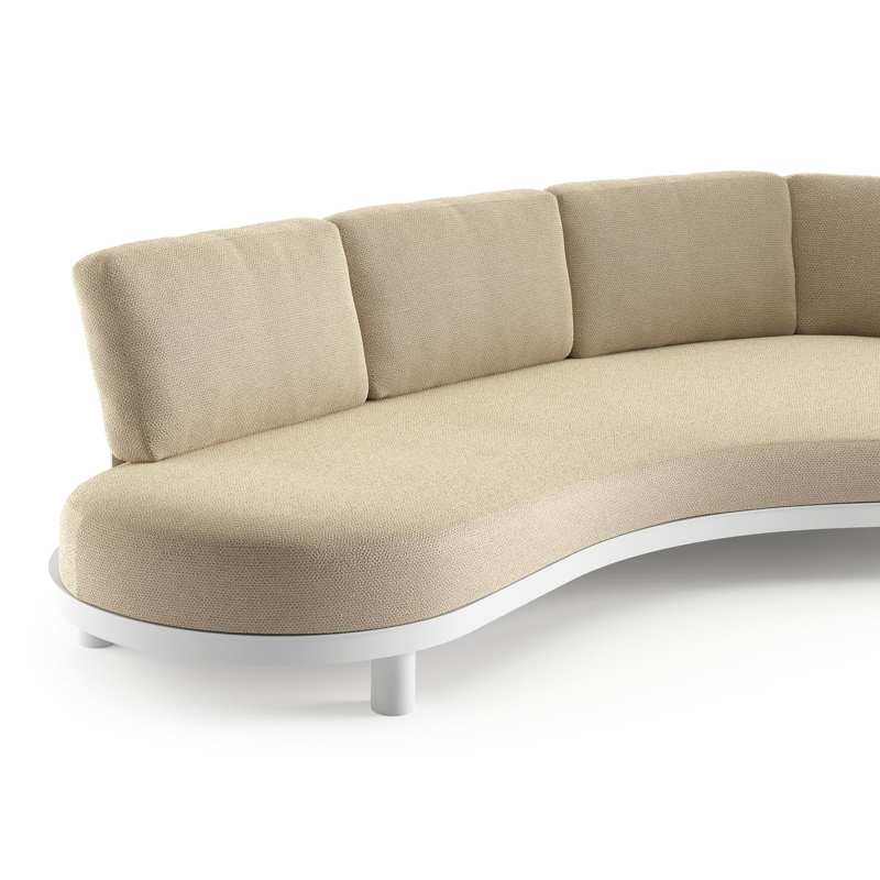 Donato loungebank in wit aluminium met althea camel all weather cosytica kussen