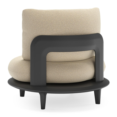 Bomero loungestoel in zwart aluminium met soul papyrus all weather solica kussen