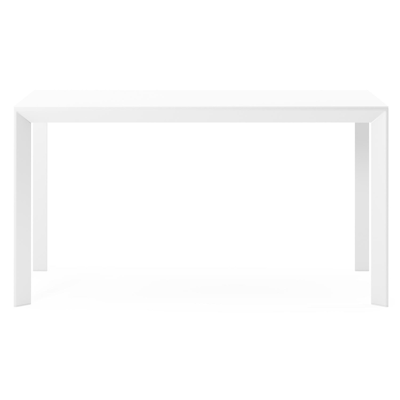 Table de jardin Malito en aluminium blanc et céramique pleine arctic white - Lg 140 x Larg. 80 x H 75 cm