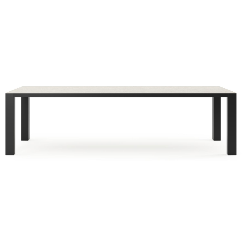 Table de jardin Nano en aluminium noir et céramique pleine shilin - Lg 280 x Larg. 110 x H 75 cm