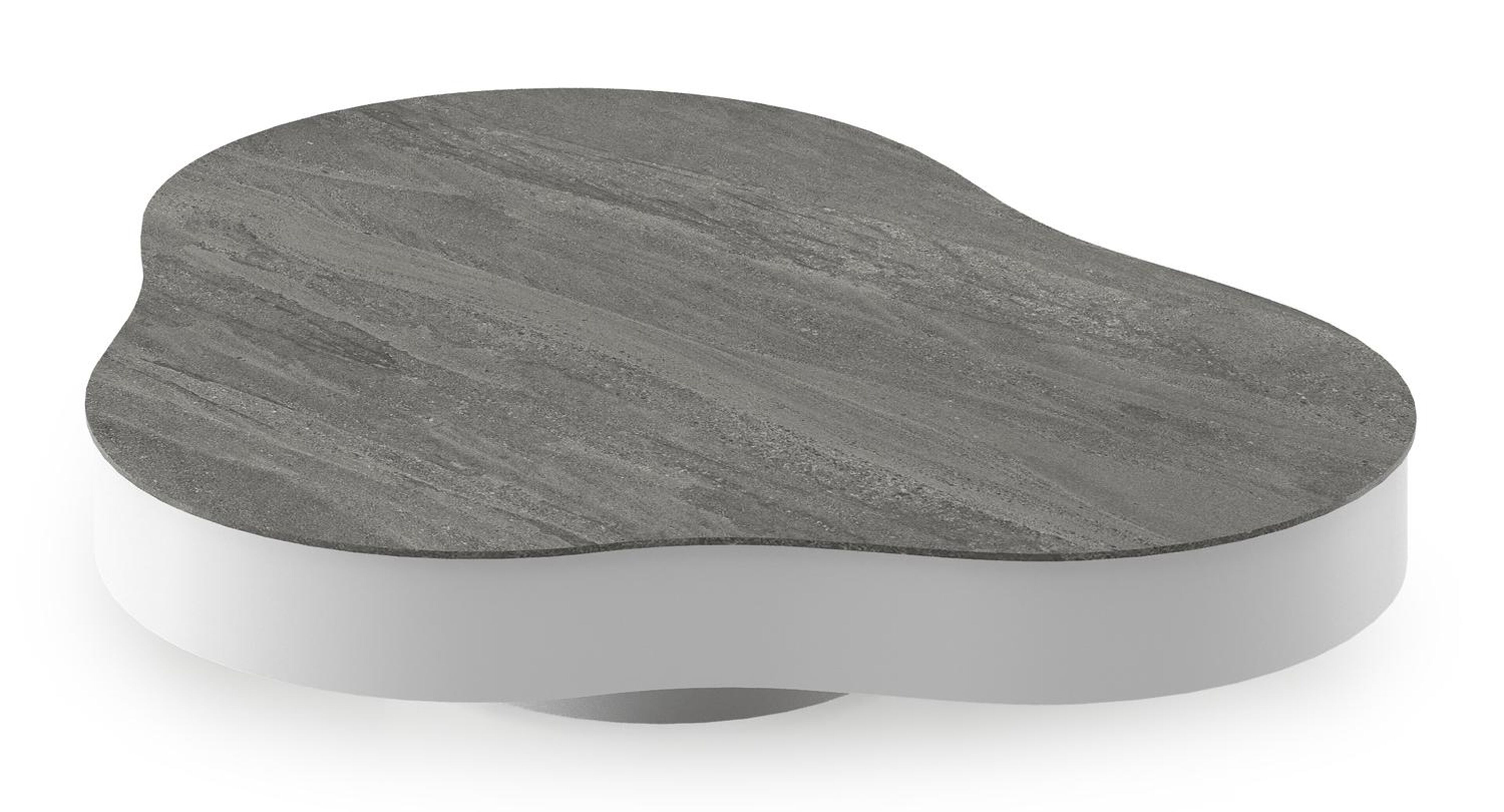 Lomano loungetafel cloud in wit aluminium en volkeramiek Aspen Grey - L 131 x B 108 x H 25 cm