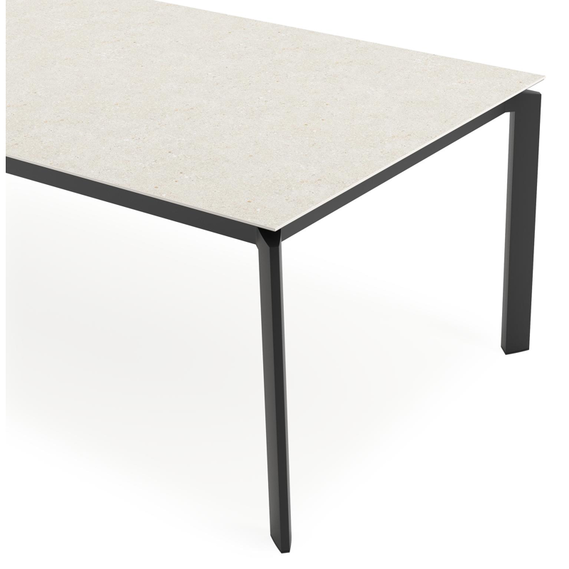 Cirello tuintafel in zwart aluminium en volkeramiek shilin - L 280 x B 110 x H 75 cm