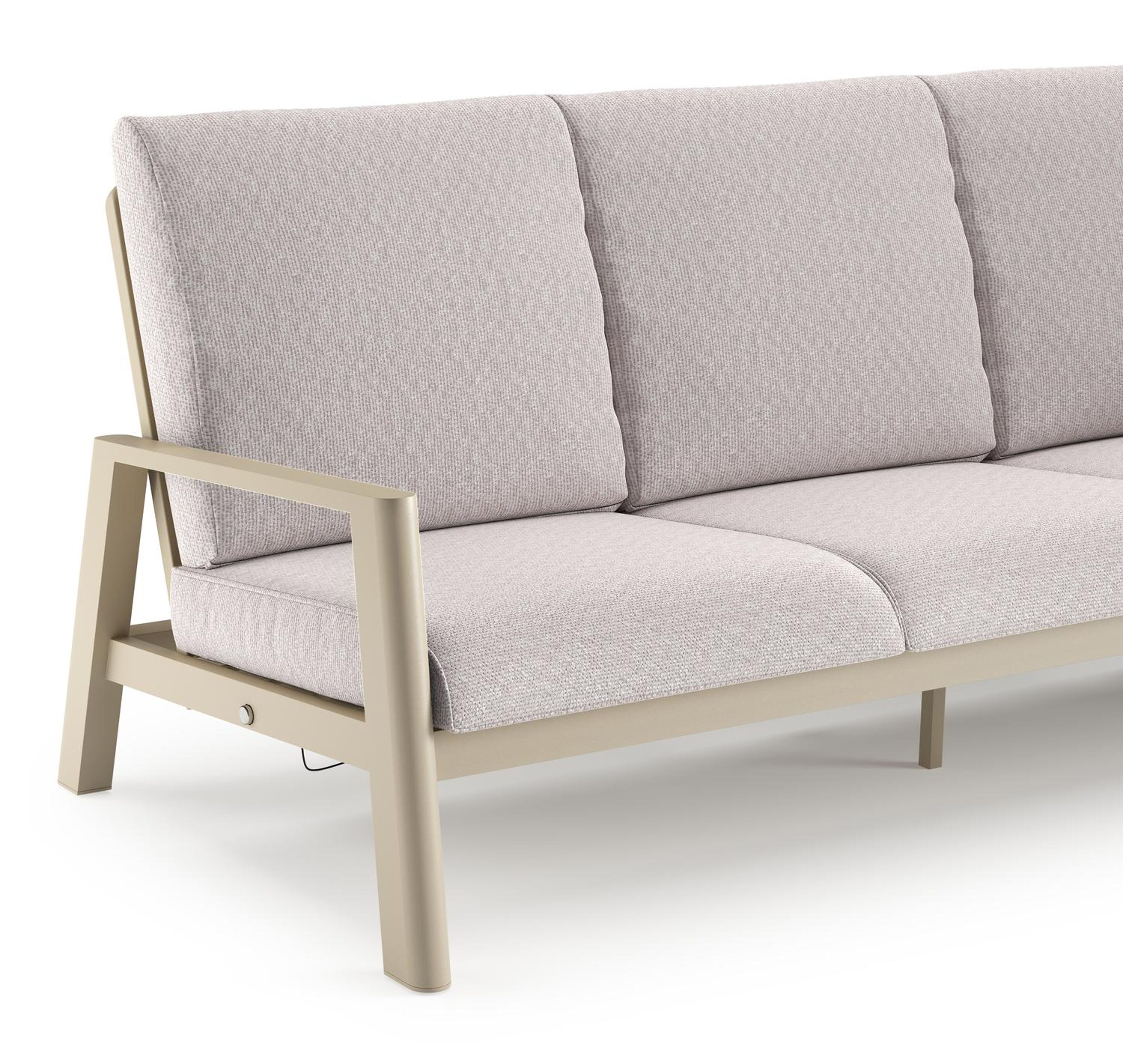 Cirello loungebank in beige aluminium met wander gobi all weather sunbrella® luxe kussen