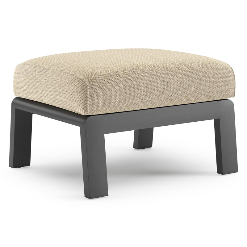 Cosenzo poef in zwart aluminium met althea camel all weather cosytica kussen