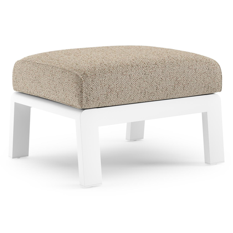 Cosenzo poef in wit aluminium met bora jungle all weather cosytica kussen