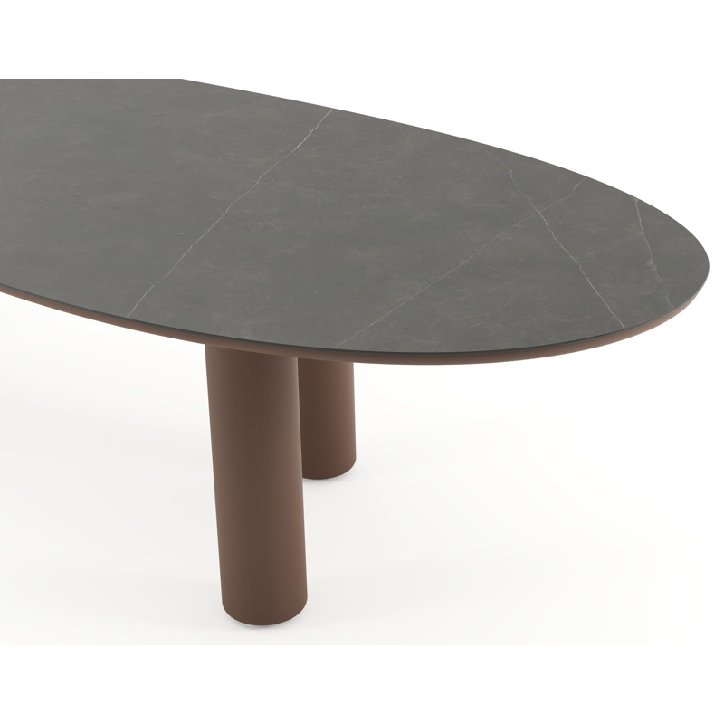 Amico tuintafel organisch in taupe aluminium en volkeramiek Calatorao - L 320 x B 120 x H 73.5 cm