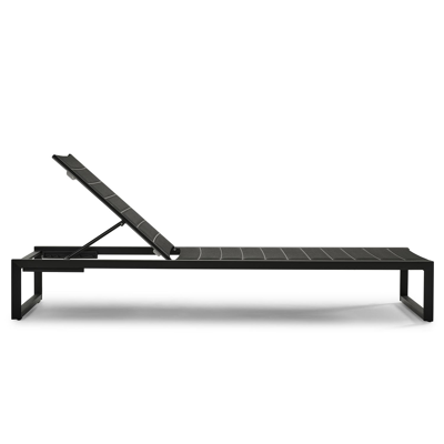 Cirello verstelbaar ligbed in zwart aluminium met zwart comfort textilene