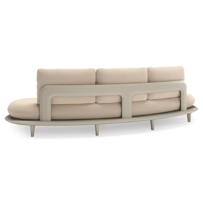 Bomero loungebank in beige aluminium met heritage papyrus all weather sunbrella® luxe kussen