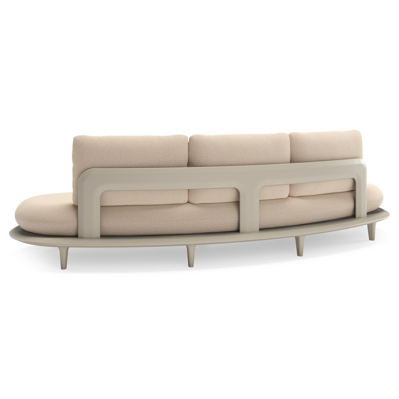 Bomero loungebank in beige aluminium met heritage papyrus all weather sunbrella® luxe kussen