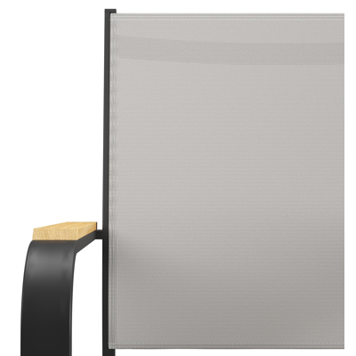 Feltro vierkante tuinset in zwart aluminium en teak natural finish met 4 Amalfi tuinstoelen