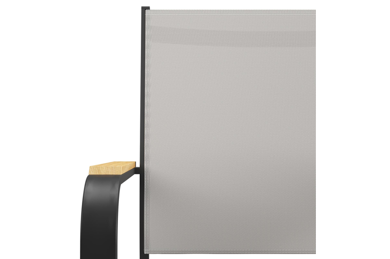 Feltro vierkante tuinset in zwart aluminium en teak natural finish met 4 Amalfi tuinstoelen