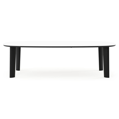 Amico tuintafel bombo xl in zwart aluminium en volkeramiek Arctic White - L 270 x B 148 x H 73.5 cm