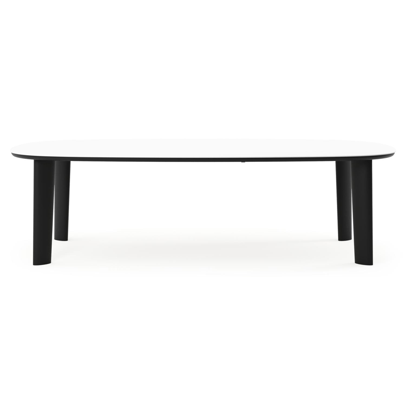 Amico tuintafel bombo xl in zwart aluminium en volkeramiek Arctic White - L 270 x B 148 x H 73.5 cm