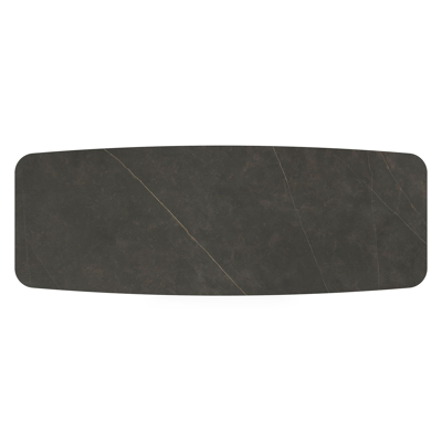 Table de jardin Cesano en aluminium noir et céramique pleine calatorao - Lg 315 x Larg. 115 x H 75 cm