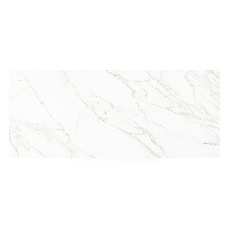 Nano tuintafel rechthoekig in beige aluminium en volkeramiek Calacatta - L 240 x B 100 x H 75 cm