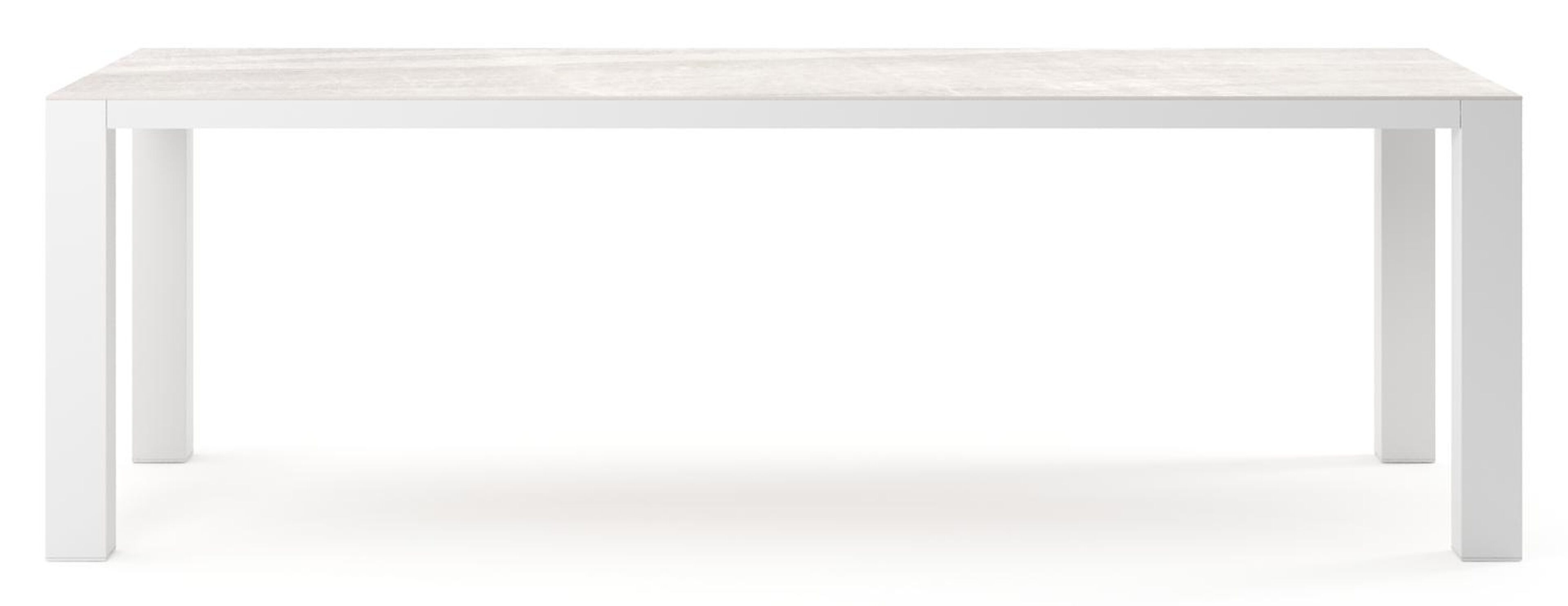 Nano tuintafel rechthoekig in wit aluminium en volkeramiek Taj Mahal - L 240 x B 100 x H 75 cm