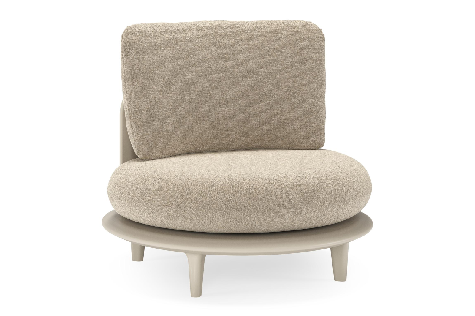 Bomero loungestoel in beige aluminium met marbella sand all weather cosytica kussen