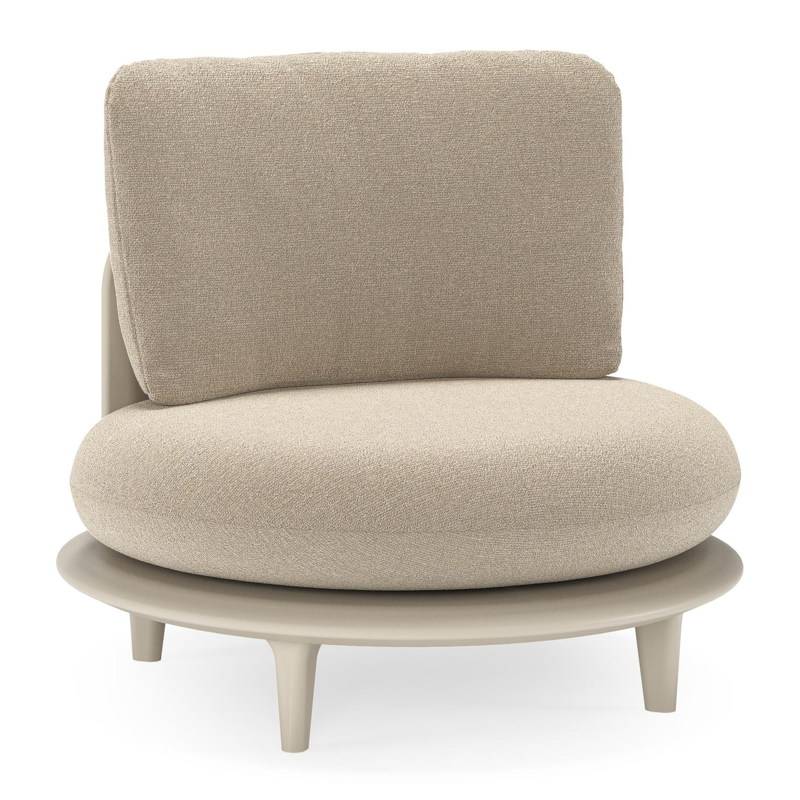 Bomero loungestoel in beige aluminium met marbella sand all weather cosytica kussen