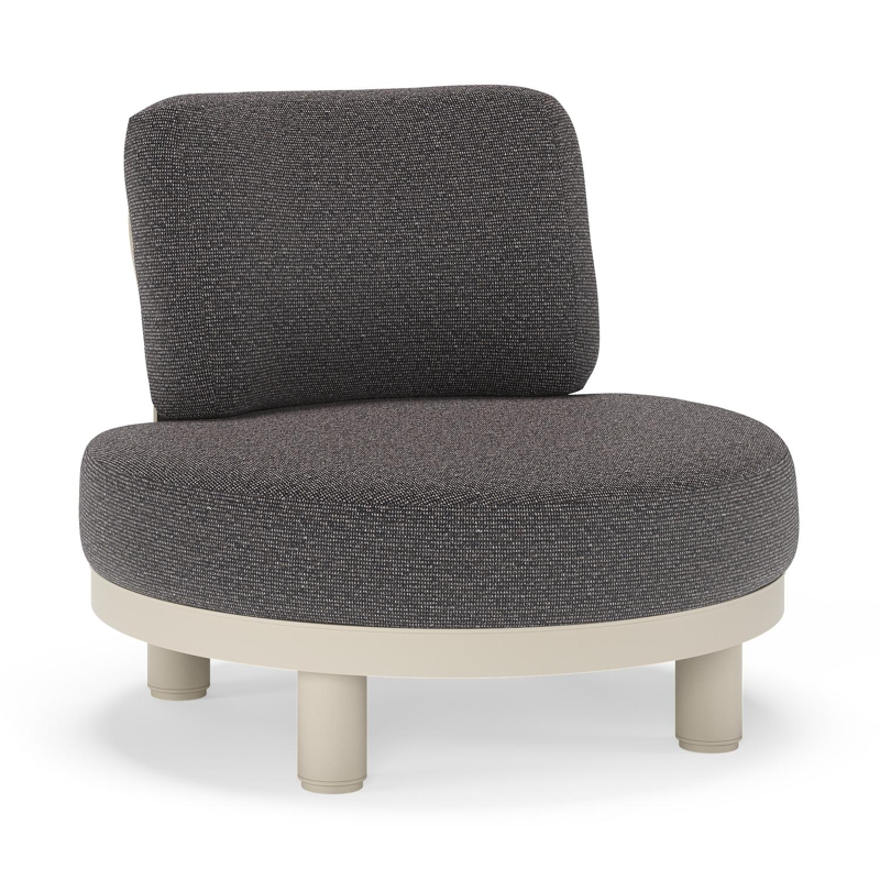 Donato loungestoel in beige aluminium met all weather solica Firenze Tunder kussen