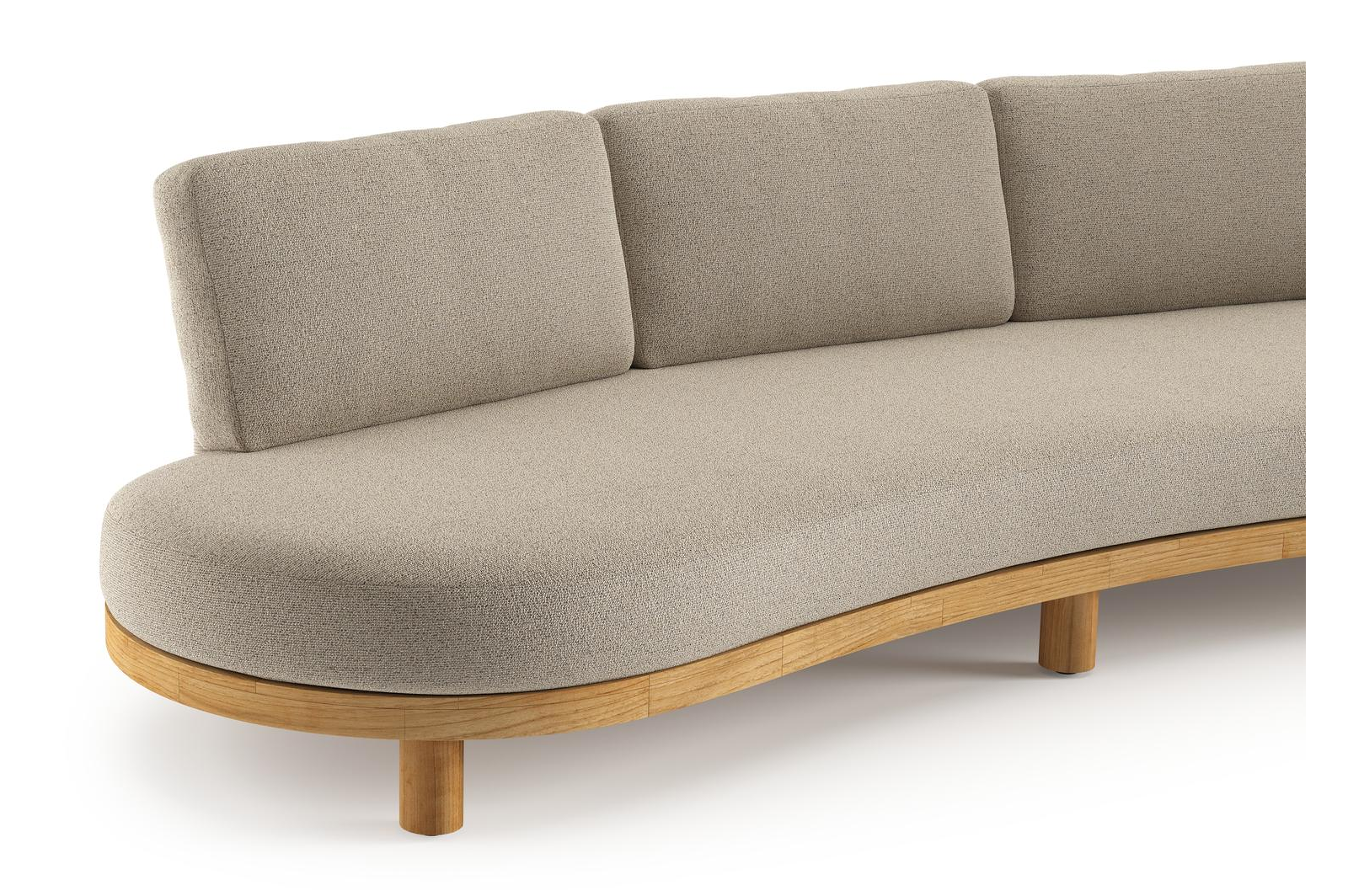 Donato loungebank 3-zit in teak met marbella beige all weather Casettica kussen