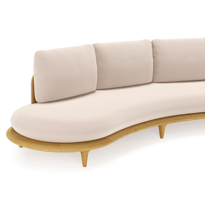 Bomero loungebank in teak met wander pilat all weather sunbrella® luxe kussen