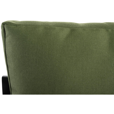 Caldela loungehoek in zwart aluminium met groen polyester kussens en loungetafel