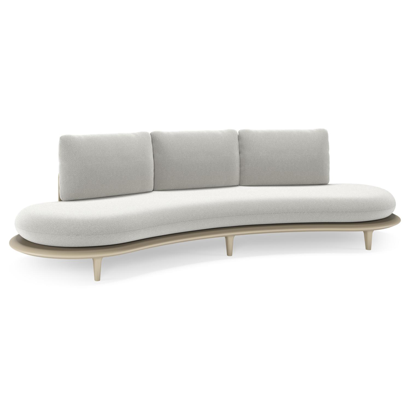 Bomero loungebank in beige aluminium met lopi ash all weather sunbrella® luxe kussen