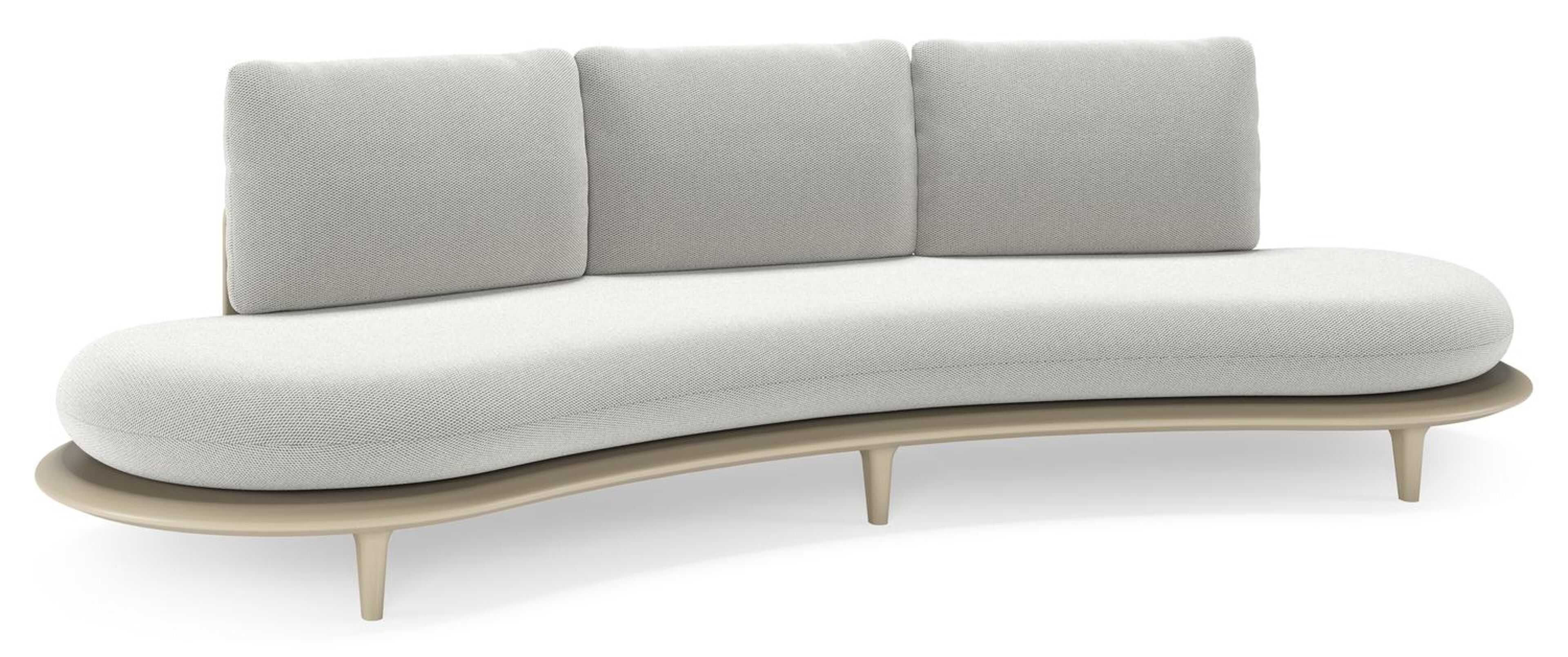 Bomero loungebank in beige aluminium met lopi ash all weather sunbrella® luxe kussen