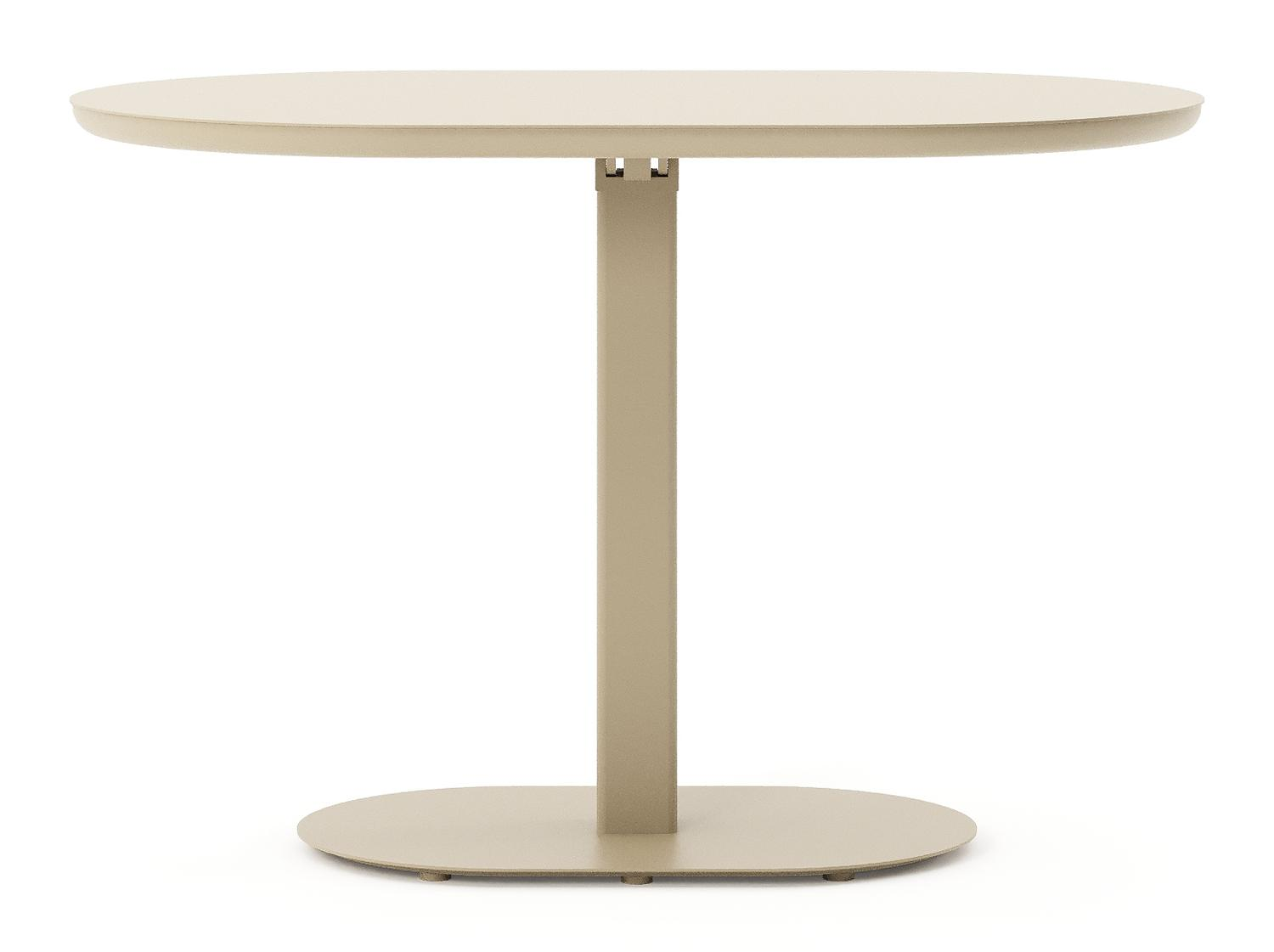Teramo kantelbare tuintafel rechthoekig afgerond in beige aluminium - L 110 x B 70 x H 74 cm