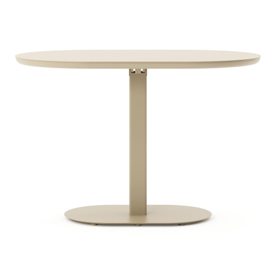 Teramo kantelbare tuintafel rechthoekig afgerond in beige aluminium - L 110 x B 70 x H 74 cm