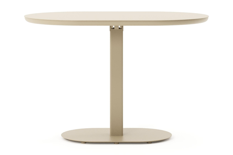Table de jardin inclinable Teramo rectangulaire arrondie en aluminium beige - Lg. 110 x Lrg. 70 x Haut. 74 cm
