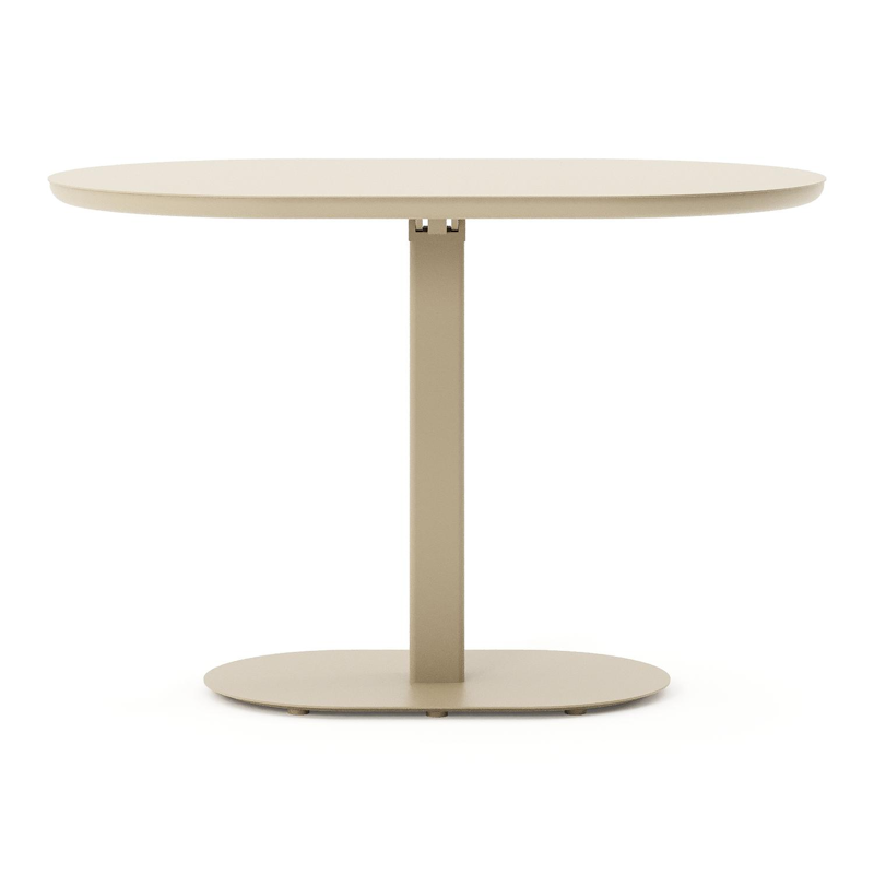 Teramo kantelbare tuintafel rechthoekig afgerond in beige aluminium - L 110 x B 70 x H 74 cm