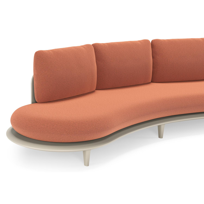 Bomero loungebank in beige aluminium met heritage rust all weather sunbrella® luxe kussen