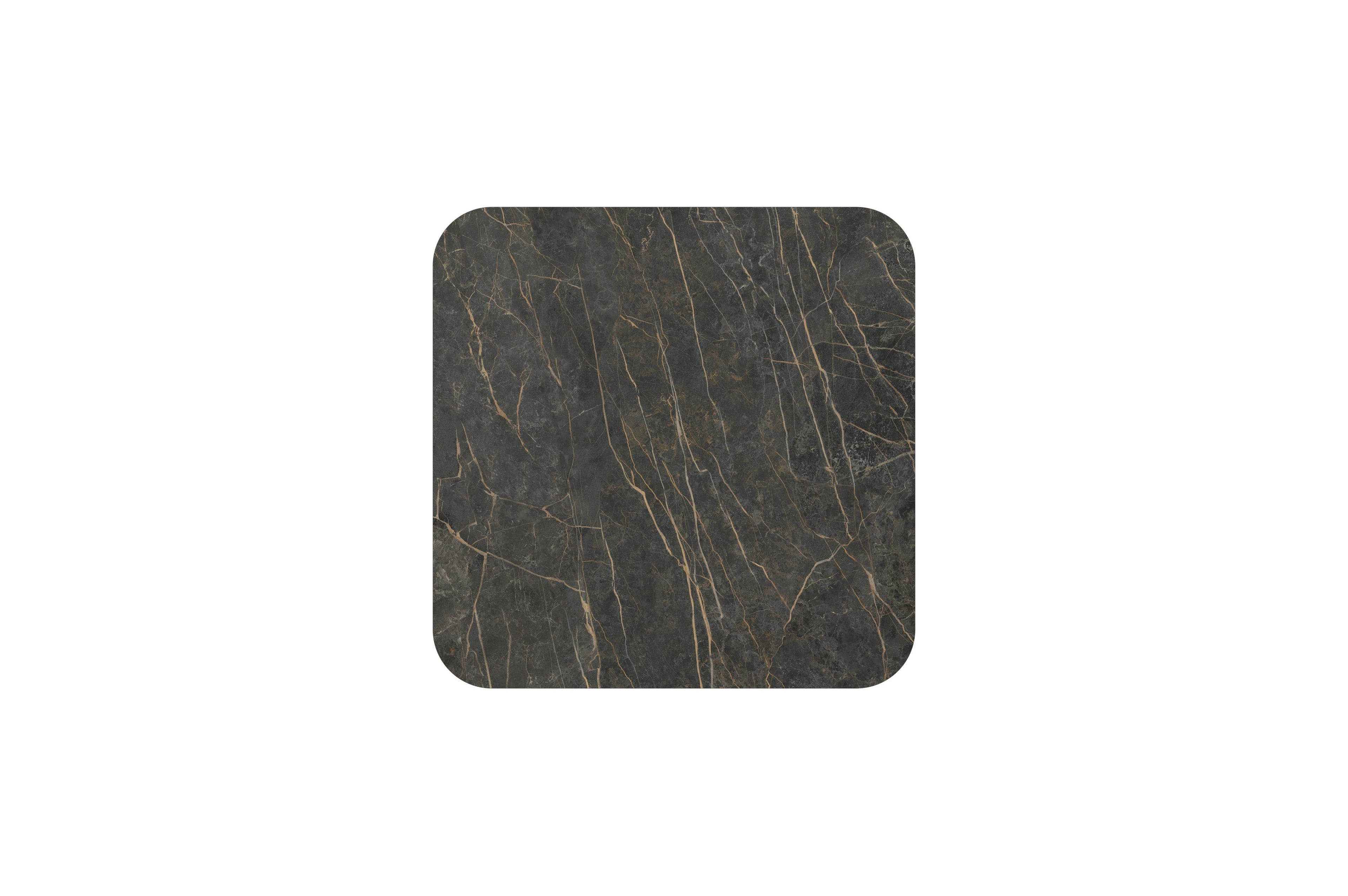 Amico tuintafel afgerond vierkant in zwart aluminium en volkeramiek Black Obsession - L 148 x B 148 x H 73.5 cm