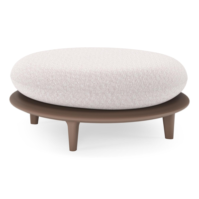 Bomero poef in taupe aluminium met wander gobi all weather sunbrella® luxe kussen