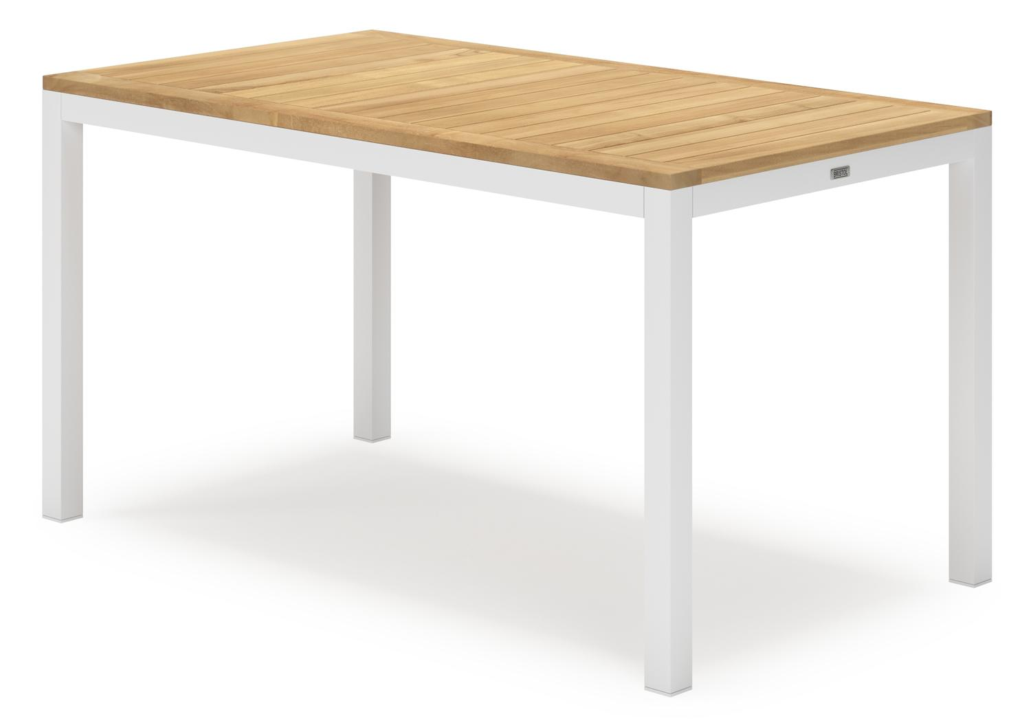 Ensemble de jardin Feltro en aluminium blanc et teck Natural Finish avec 2 chaises de jardin Matera