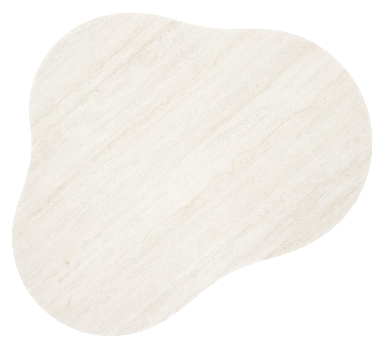 Table de basse Lomano cloud en aluminium noir et céramique pleine Travertino Bianco - Lg. 131 x Lrg. 108 x Haut. 25 cm