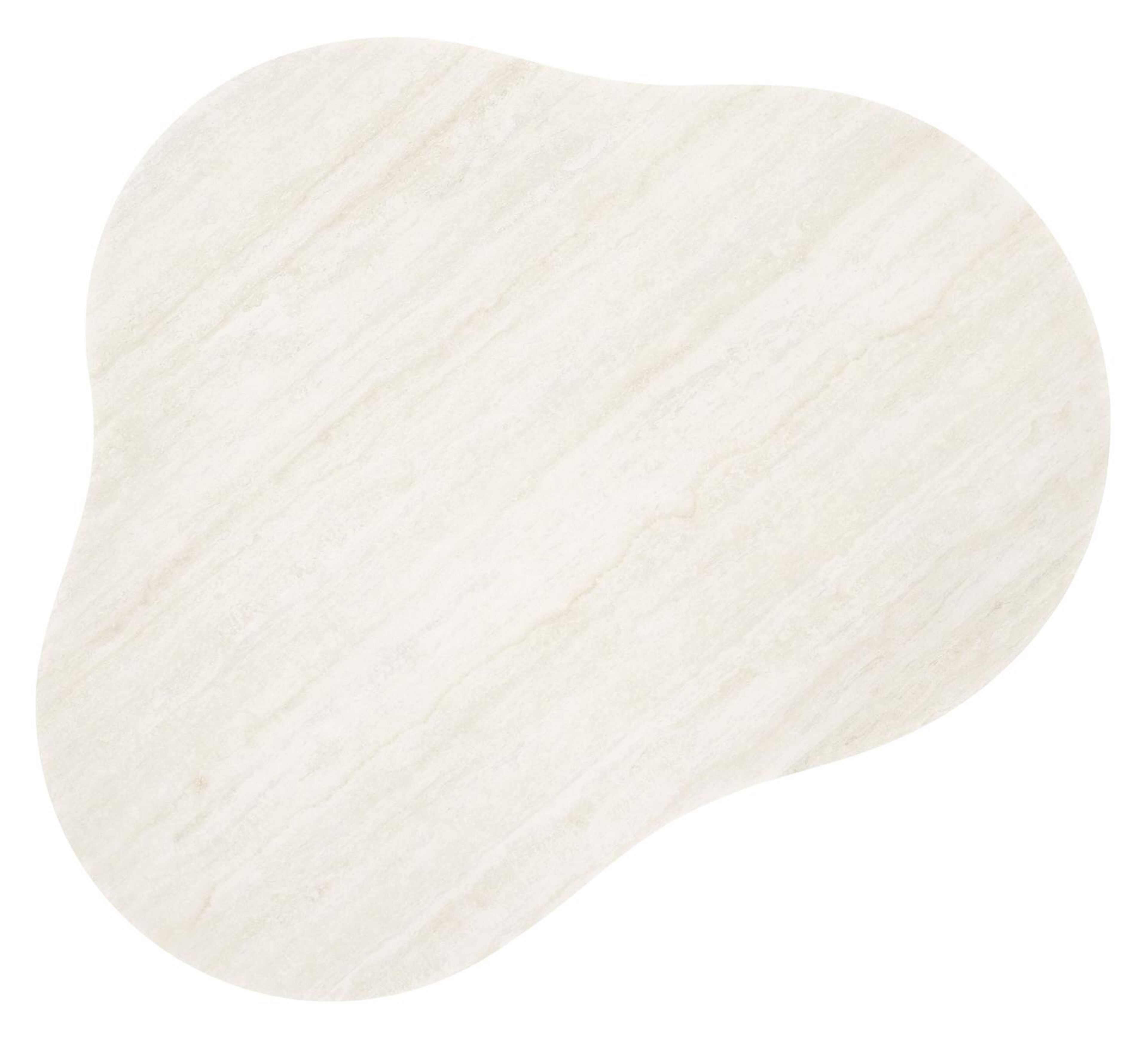 Table de basse Lomano cloud en aluminium noir et céramique pleine Travertino Bianco - Lg. 131 x Lrg. 108 x Haut. 25 cm