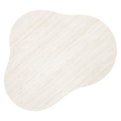 Lomano loungetafel cloud in zwart aluminium en volkeramiek Travertino Bianco - L 131 x B 108 x H 25 cm