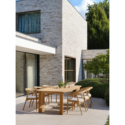 Lacrima teak stoelkussen in all weather sunbrella® luxe lopi marble