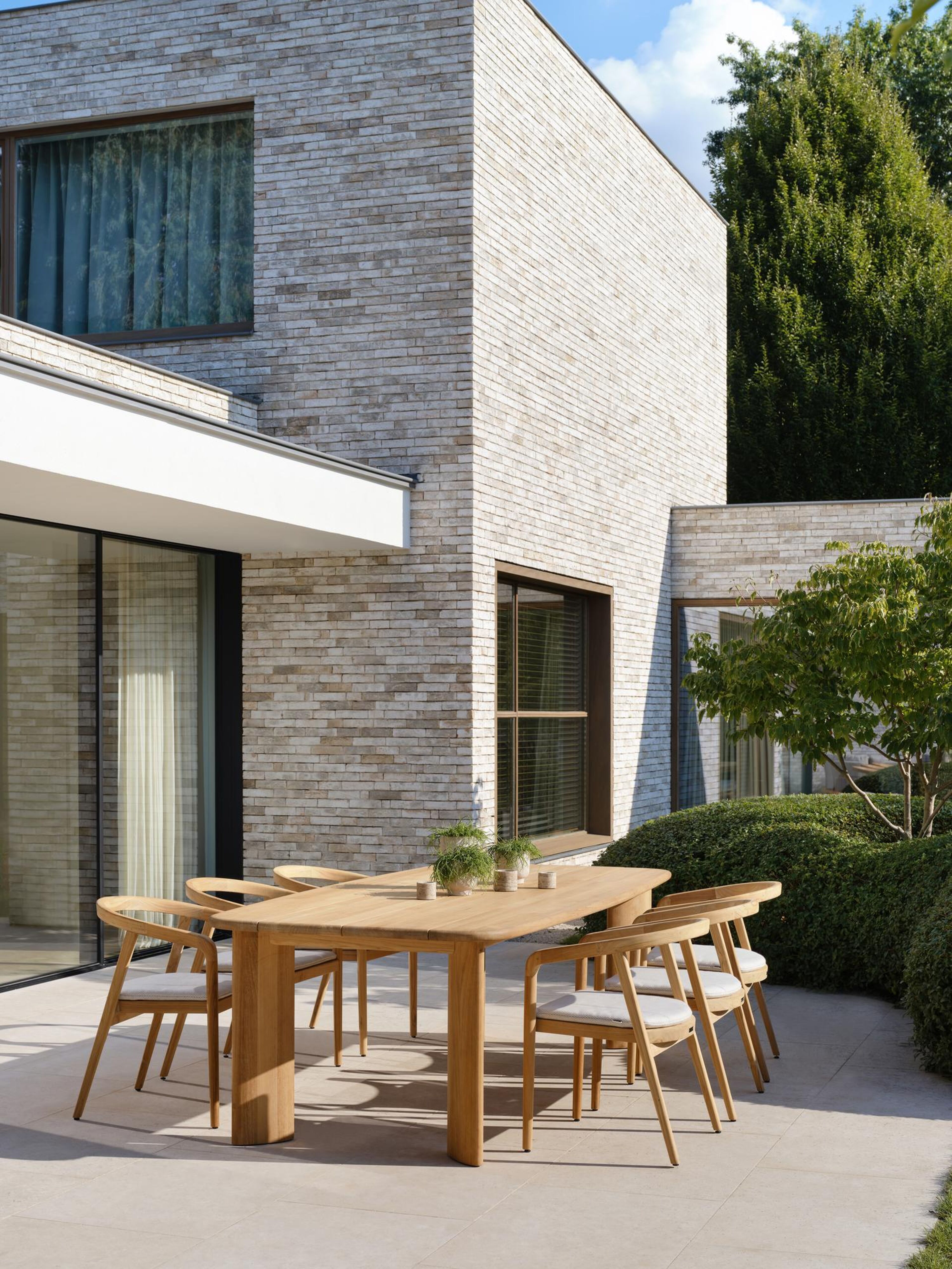 Coussin de chaise Lacrima teak en all weather sunbrella® luxe lopi marble