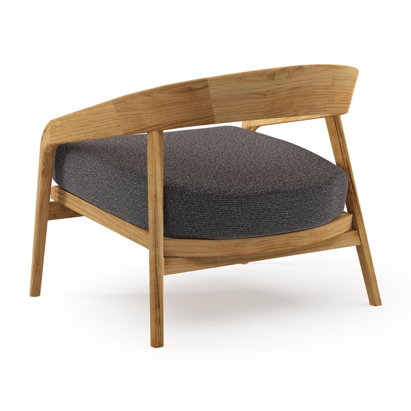 Fauteuil de jardin Lacrima en teck et coussin en all weather Solica firenze tunder