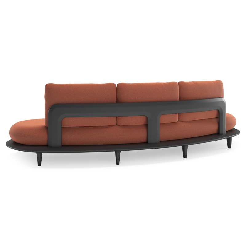 Bomero loungebank in zwart aluminium met heritage rust all weather sunbrella® luxe kussen