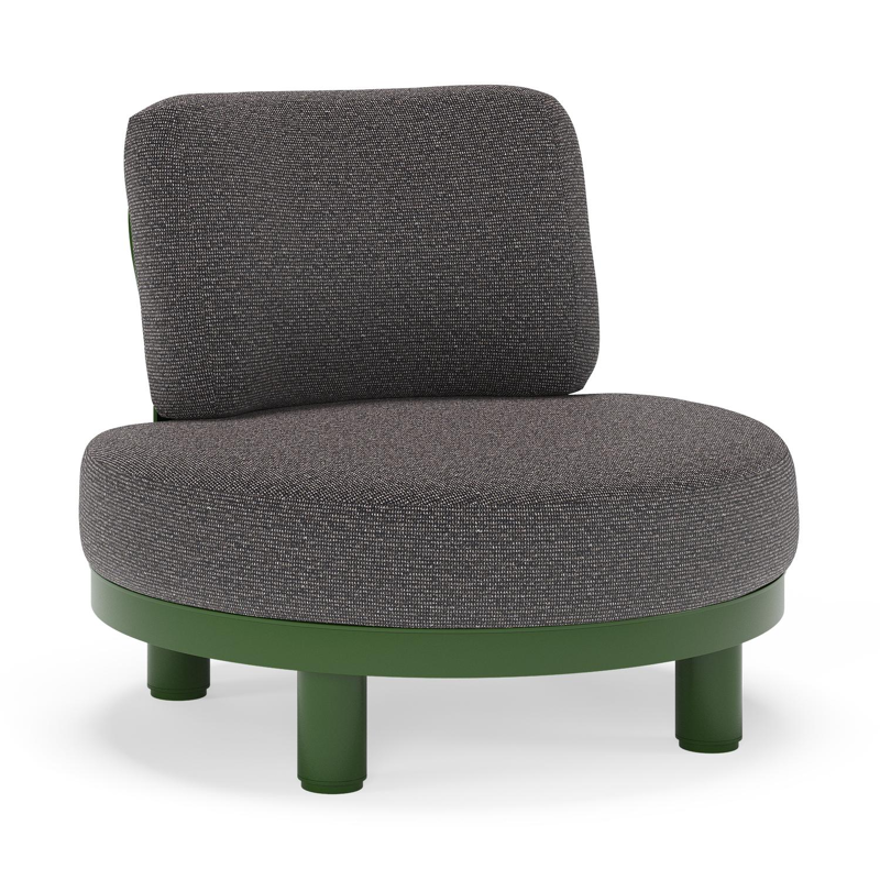Donato loungestoel in groen aluminium met all weather solica Firenze Tunder kussen