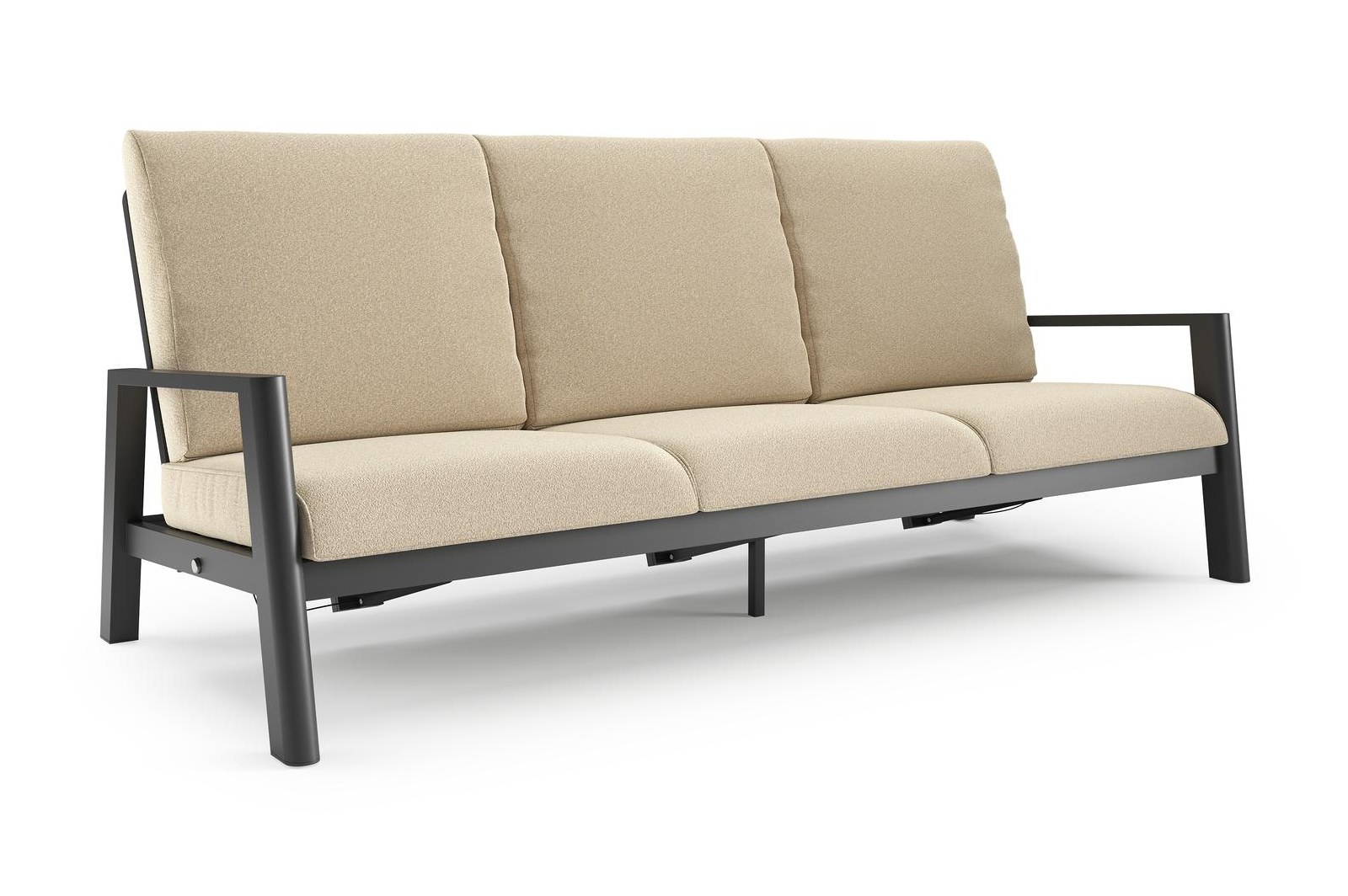 Cirello loungebank in zwart aluminium met soul papyrus all weather solica kussen