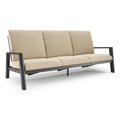 Cirello loungebank in zwart aluminium met soul papyrus all weather solica kussen