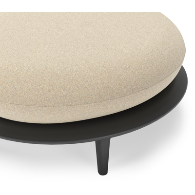 Bomero poef in zwart aluminium met soul papyrus all weather solica kussen