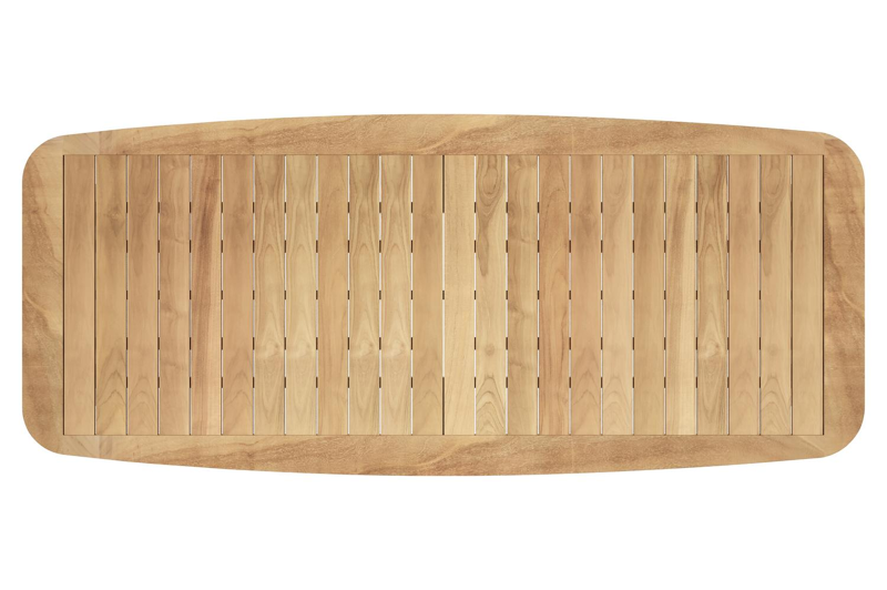 Mosa tuintafel bootvorm in beige aluminium en teak natural finish - L 270 x B 115 x H 74 cm